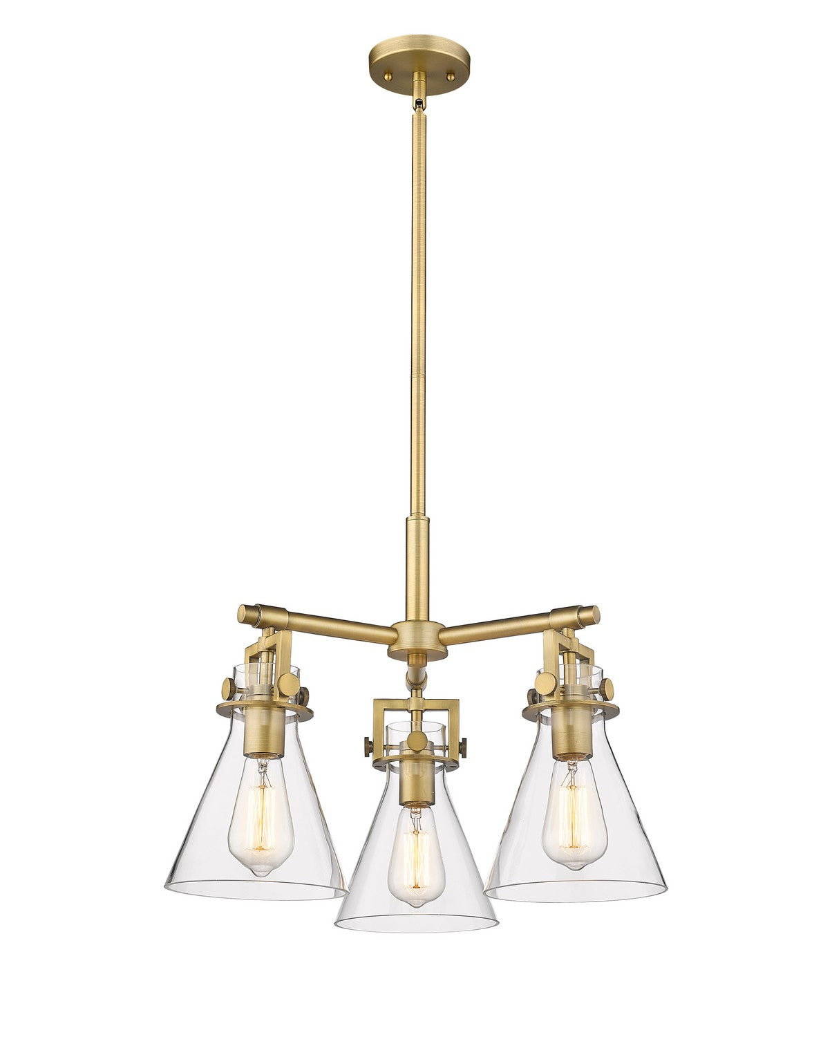 Innovations - 411-3CR-BB-G411-7CL - Three Light Pendant - Downtown Urban - Brushed Brass