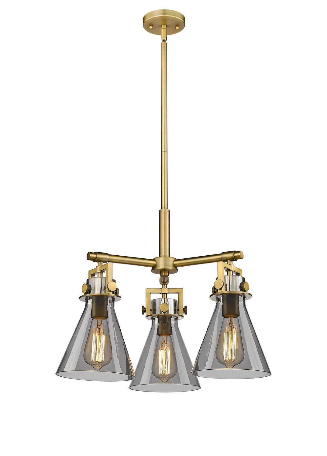 Innovations - 411-3CR-BB-G411-7SM - Three Light Pendant - Downtown Urban - Brushed Brass