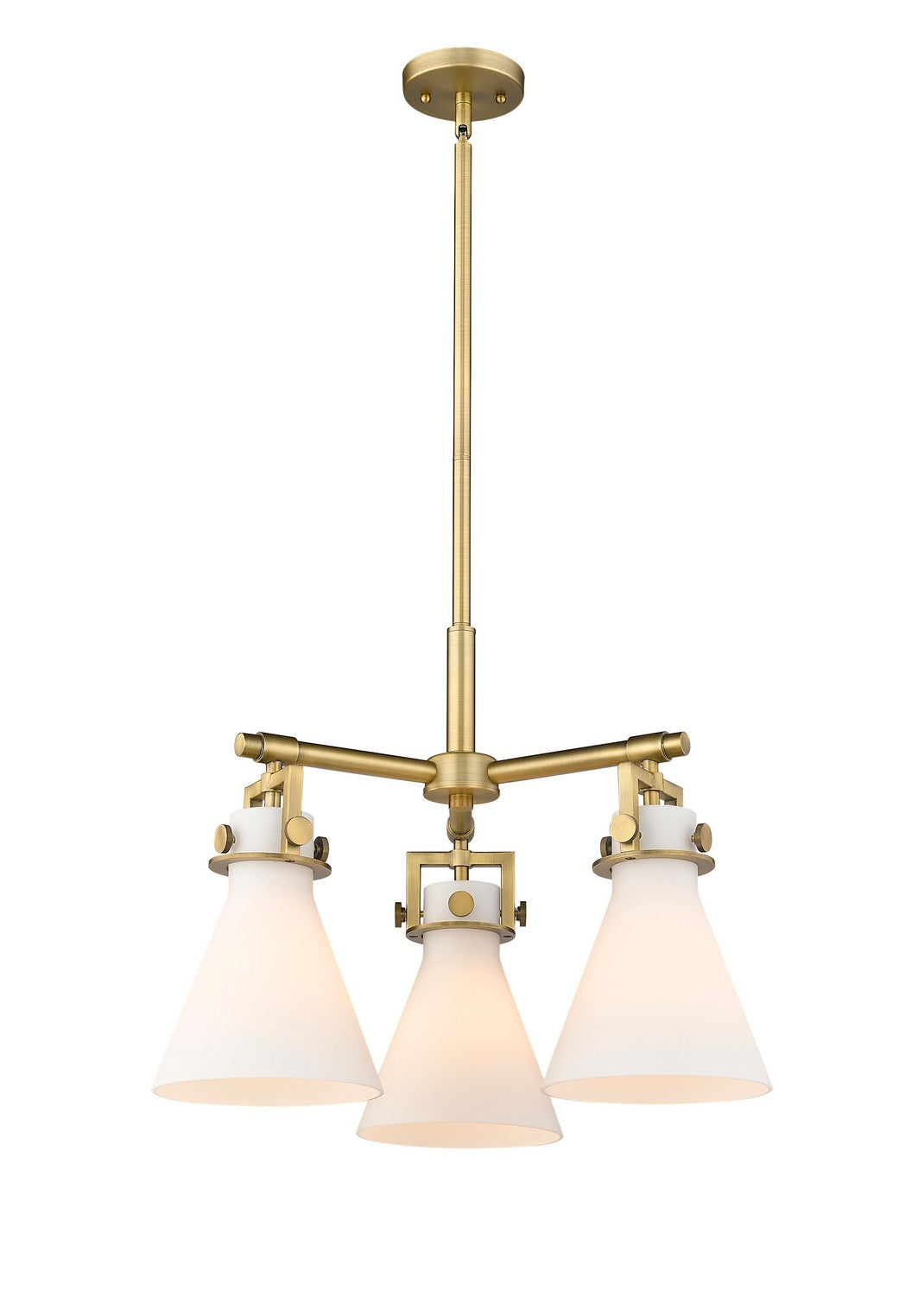 Innovations - 411-3CR-BB-G411-7WH - Three Light Pendant - Downtown Urban - Brushed Brass