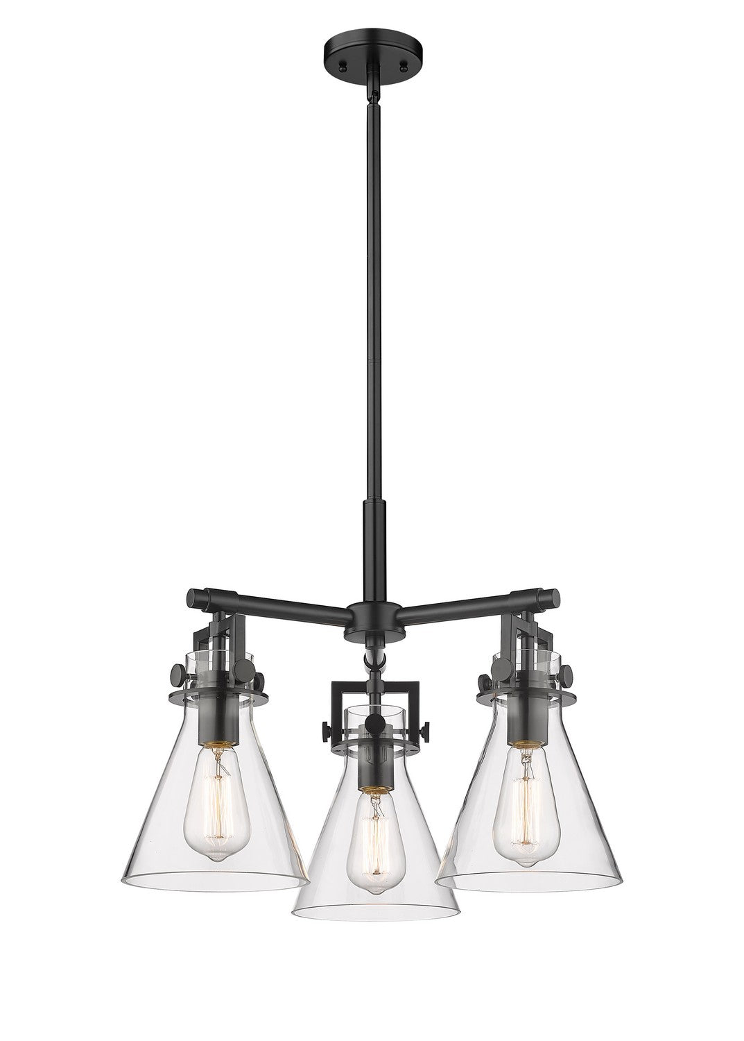 Innovations - 411-3CR-BK-G411-7CL - Three Light Pendant - Downtown Urban - Matte Black