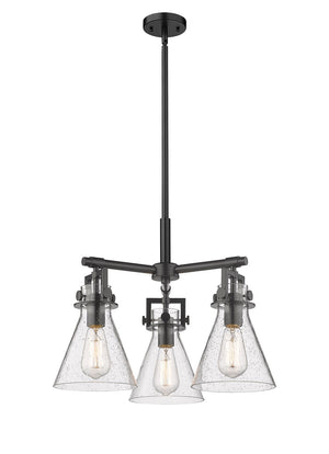 Innovations - 411-3CR-BK-G411-7SDY - Three Light Pendant - Downtown Urban - Matte Black