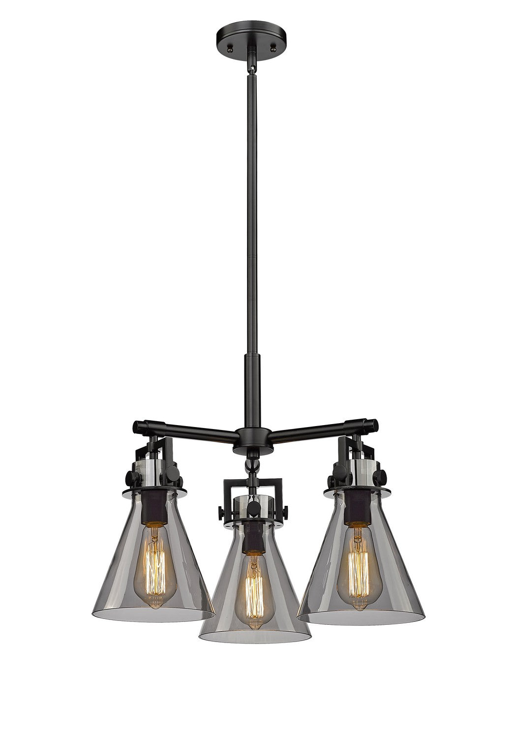 Innovations - 411-3CR-BK-G411-7SM - Three Light Pendant - Downtown Urban - Matte Black