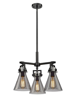 Innovations - 411-3CR-BK-G411-7SM - Three Light Pendant - Downtown Urban - Matte Black