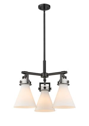 Innovations - 411-3CR-BK-G411-7WH - Three Light Pendant - Downtown Urban - Matte Black