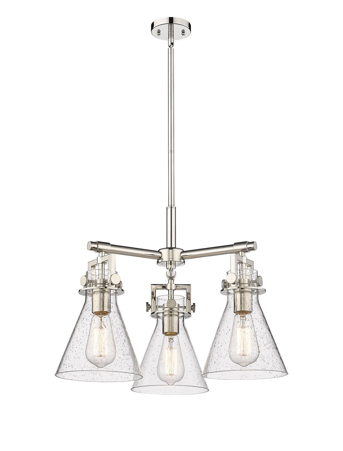 Innovations - 411-3CR-PN-G411-7SDY - Three Light Pendant - Downtown Urban - Polished Nickel