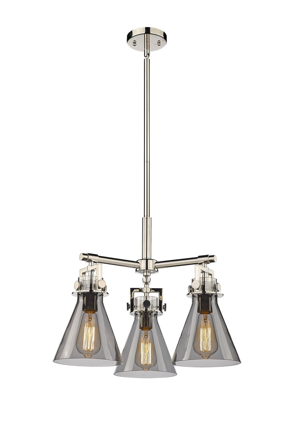 Innovations - 411-3CR-PN-G411-7SM - Three Light Pendant - Downtown Urban - Polished Nickel