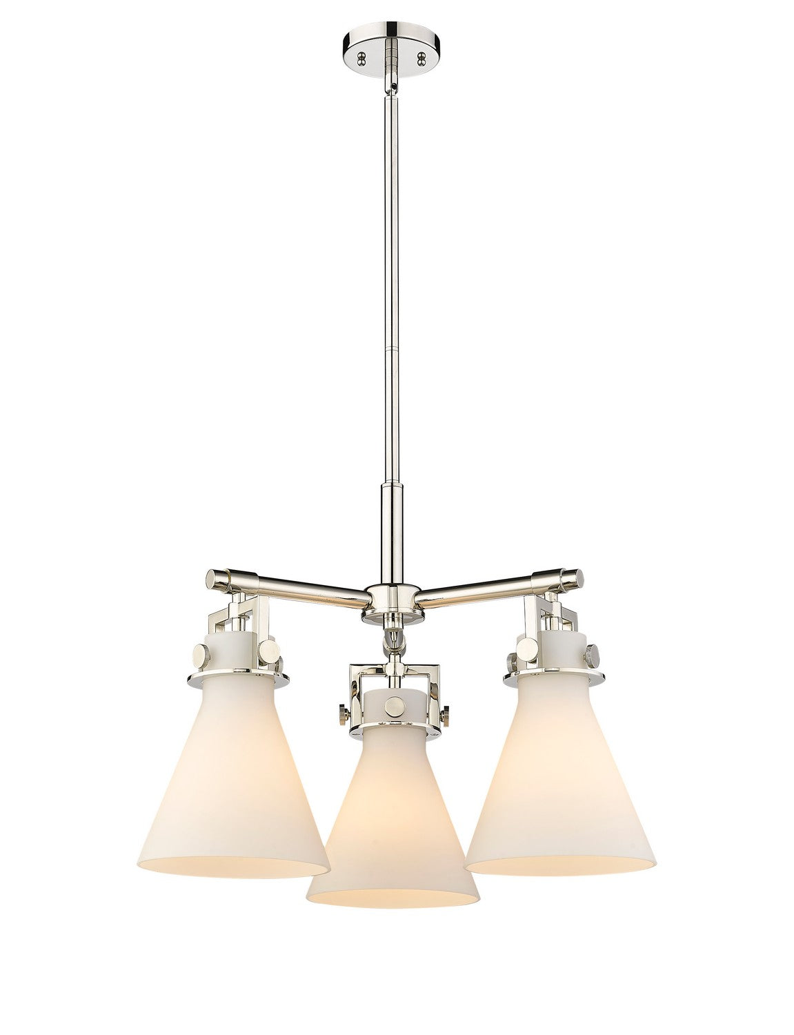 Innovations - 411-3CR-PN-G411-7WH - Three Light Pendant - Downtown Urban - Polished Nickel