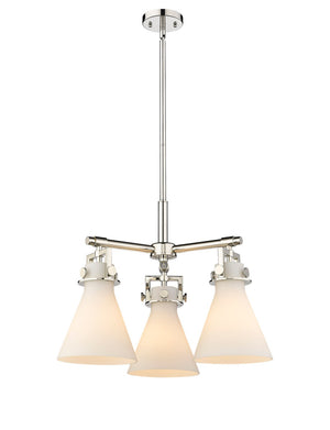 Innovations - 411-3CR-PN-G411-7WH - Three Light Pendant - Downtown Urban - Polished Nickel