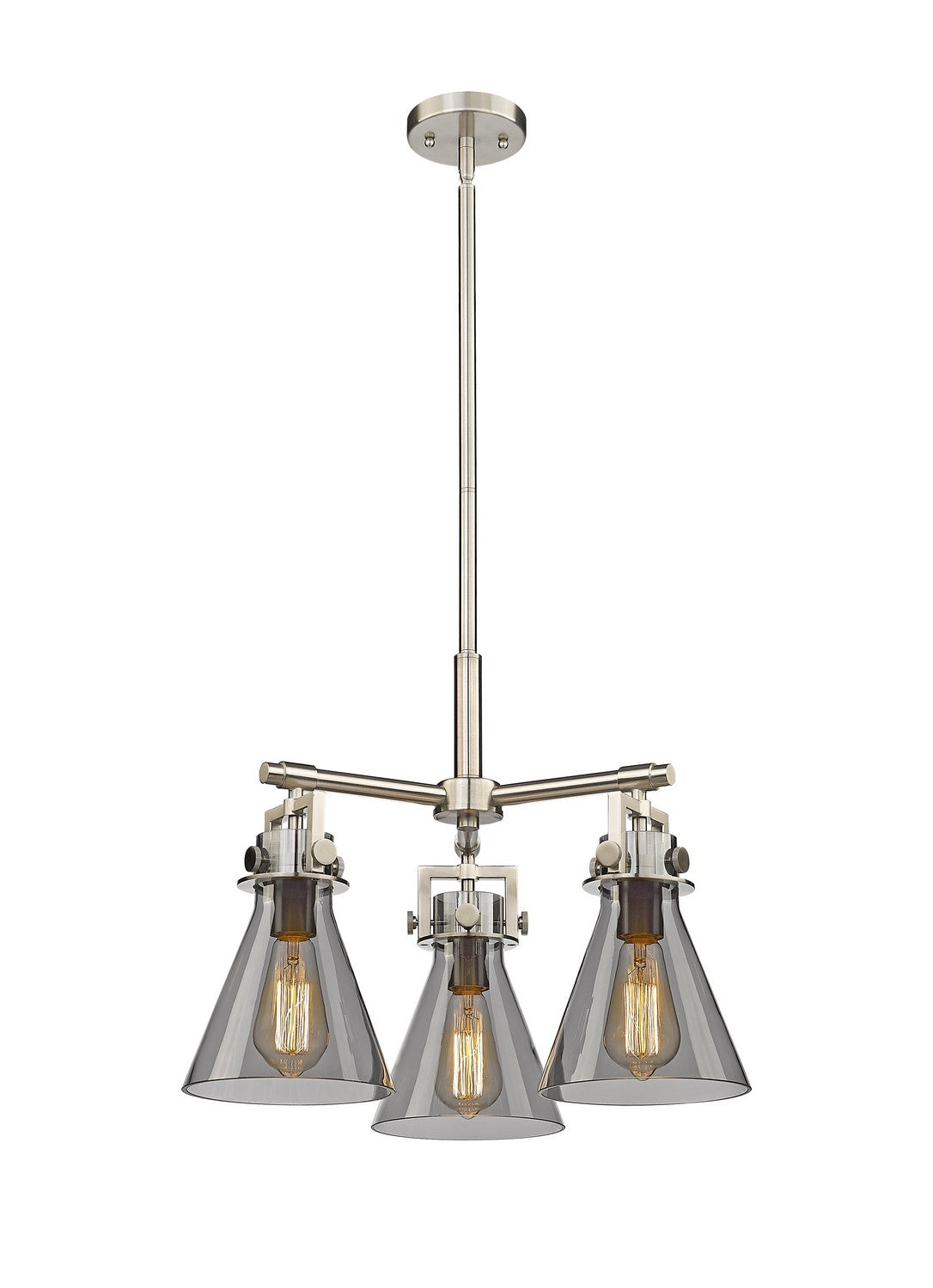 Innovations - 411-3CR-SN-G411-7SM - Three Light Pendant - Downtown Urban - Satin Nickel