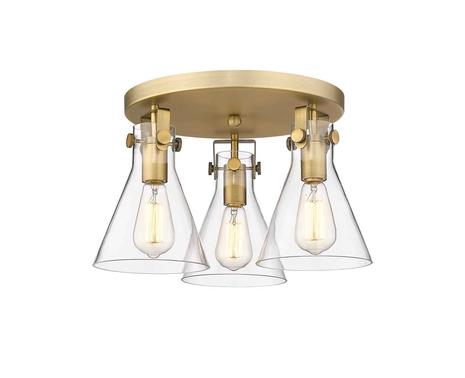 Innovations - 411-3F-BB-G411-7CL - Three Light Flush Mount - Downtown Urban - Brushed Brass