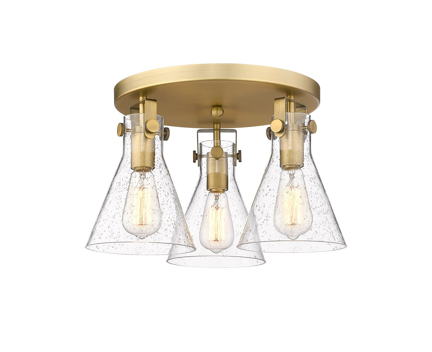 Innovations - 411-3F-BB-G411-7SDY - Three Light Flush Mount - Downtown Urban - Brushed Brass