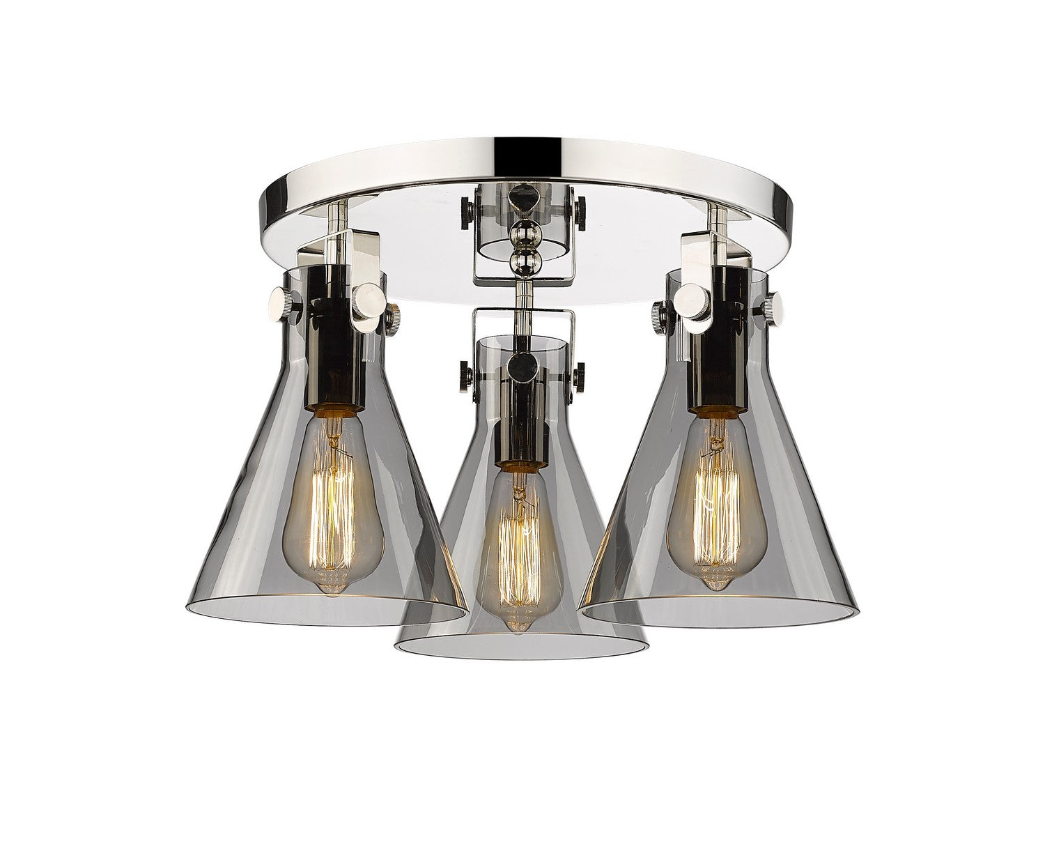 Innovations - 411-3F-PN-G411-7SM - Three Light Flush Mount - Downtown Urban - Polished Nickel