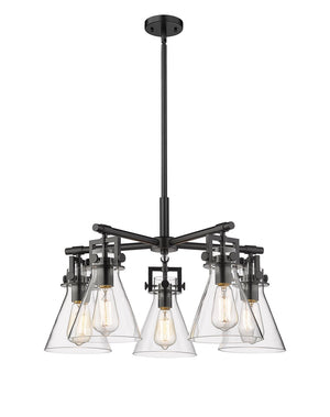 Innovations - 411-5CR-BK-G411-7CL - Five Light Chandelier - Downtown Urban - Matte Black