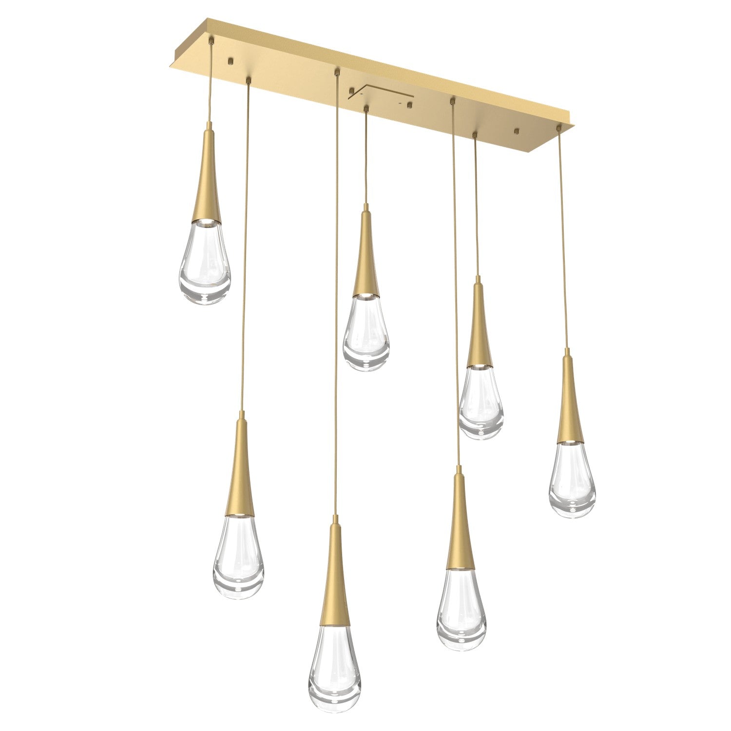 Hammerton Studio - PLB0078-07-GB-C-C01-L1 - LED Linear - Raindrop - Gilded Brass