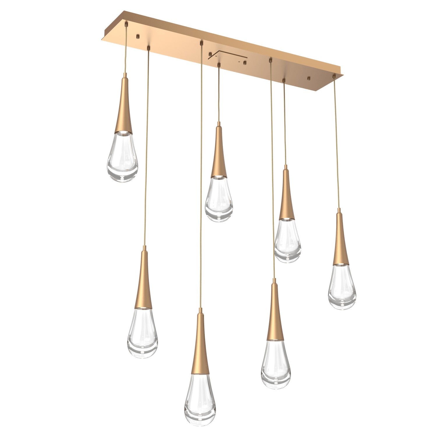 Hammerton Studio - PLB0078-07-NB-C-C01-L1 - LED Linear - Raindrop - Novel Brass