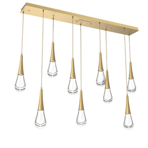 Hammerton Studio - PLB0078-09-GB-C-C01-L1 - LED Linear - Raindrop - Gilded Brass