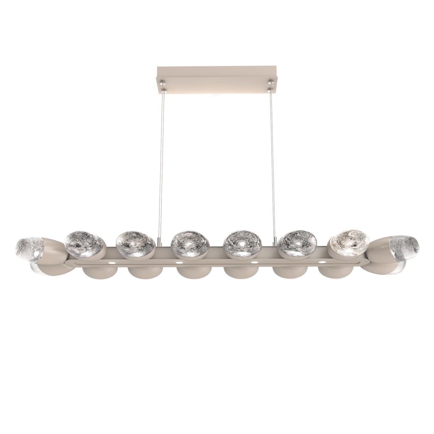 Hammerton Studio - PLB0079-48-BS-PC-CA1-L3 - LED Linear Suspension - Pebble - Beige Silver