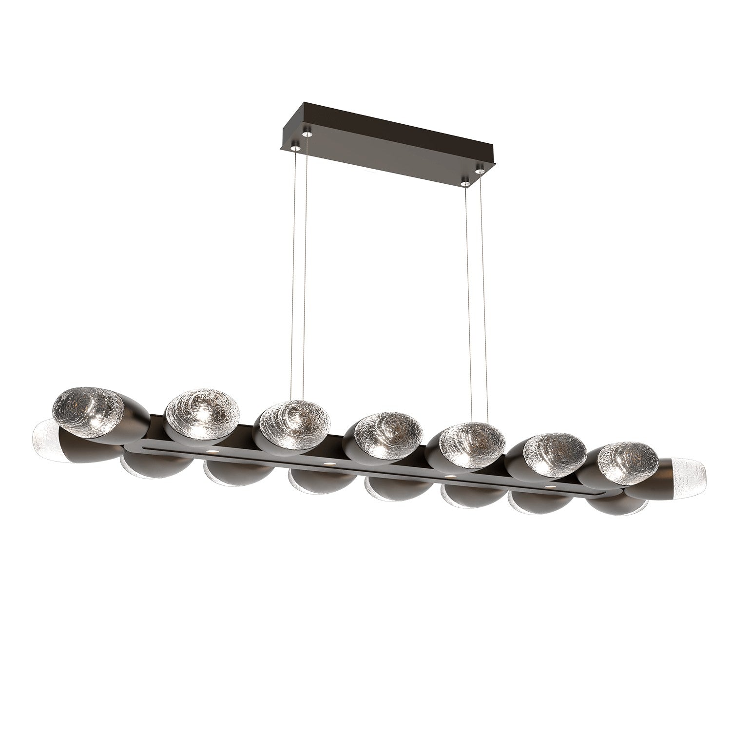 Hammerton Studio - PLB0079-48-FB-PC-CA1-L1 - LED Linear Suspension - Pebble - Flat Bronze