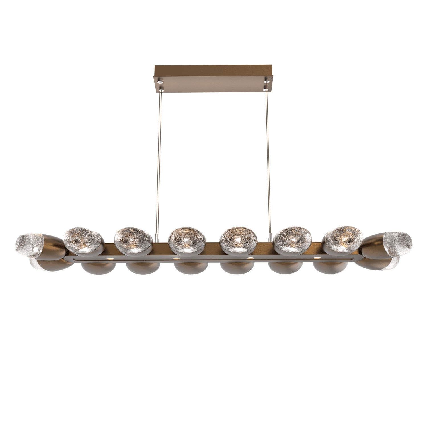 Hammerton Studio - PLB0079-48-FB-PC-CA1-L3 - LED Linear Suspension - Pebble - Flat Bronze