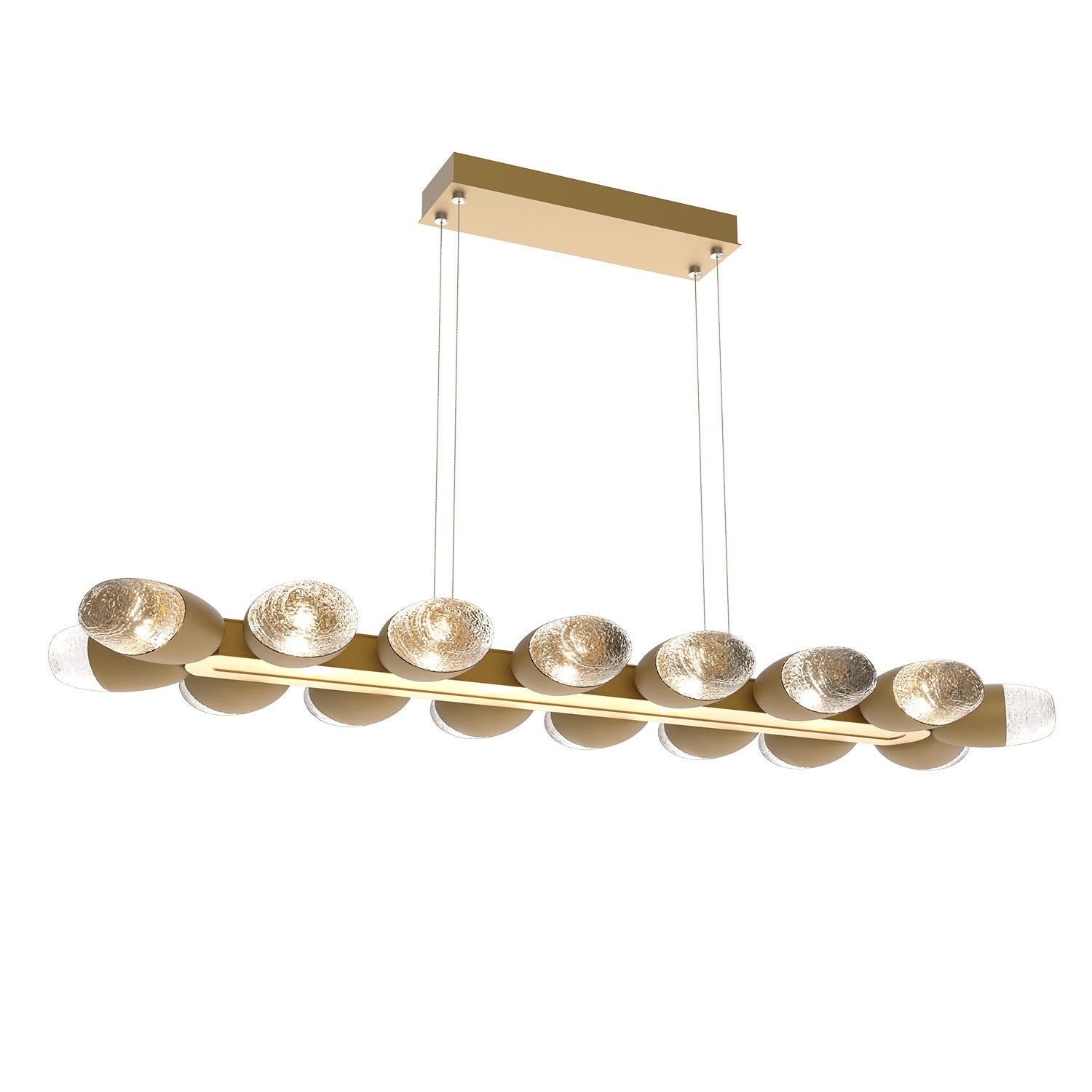 Hammerton Studio - PLB0079-48-GB-PC-CA1-L1 - LED Linear Suspension - Pebble - Gilded Brass