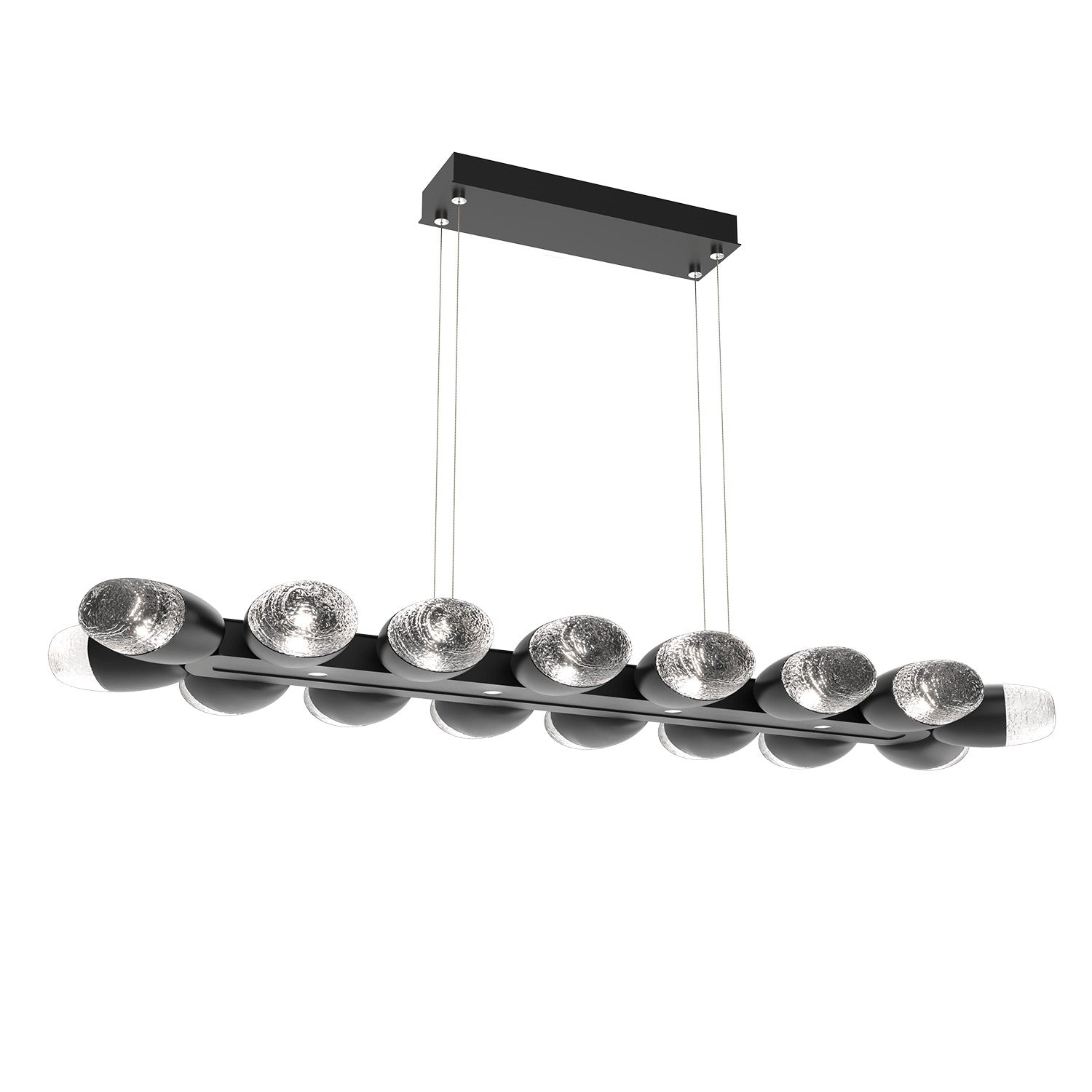 Hammerton Studio - PLB0079-48-MB-PC-CA1-L1 - LED Linear Suspension - Pebble - Matte Black