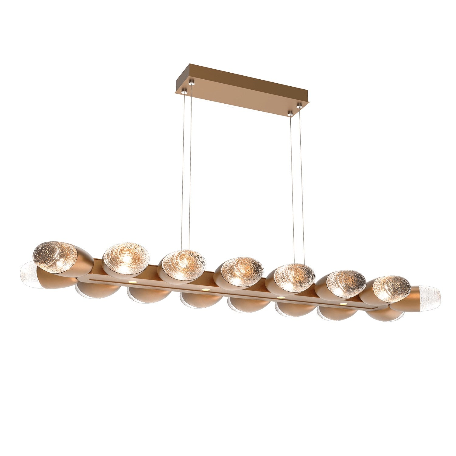 Hammerton Studio - PLB0079-48-NB-PC-CA1-L1 - LED Linear Suspension - Pebble - Novel Brass