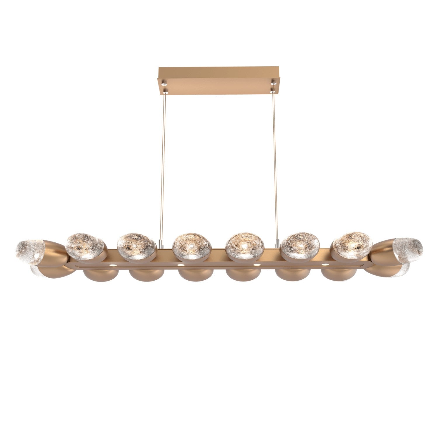 Hammerton Studio - PLB0079-48-NB-PC-CA1-L3 - LED Linear Suspension - Pebble - Novel Brass