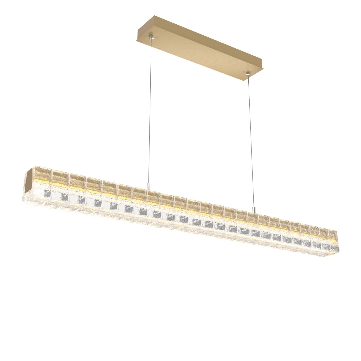 Hammerton Studio - PLB0080-48-GB-AC-CA1-L3 - LED Linear Suspension - Asscher - Gilded Brass