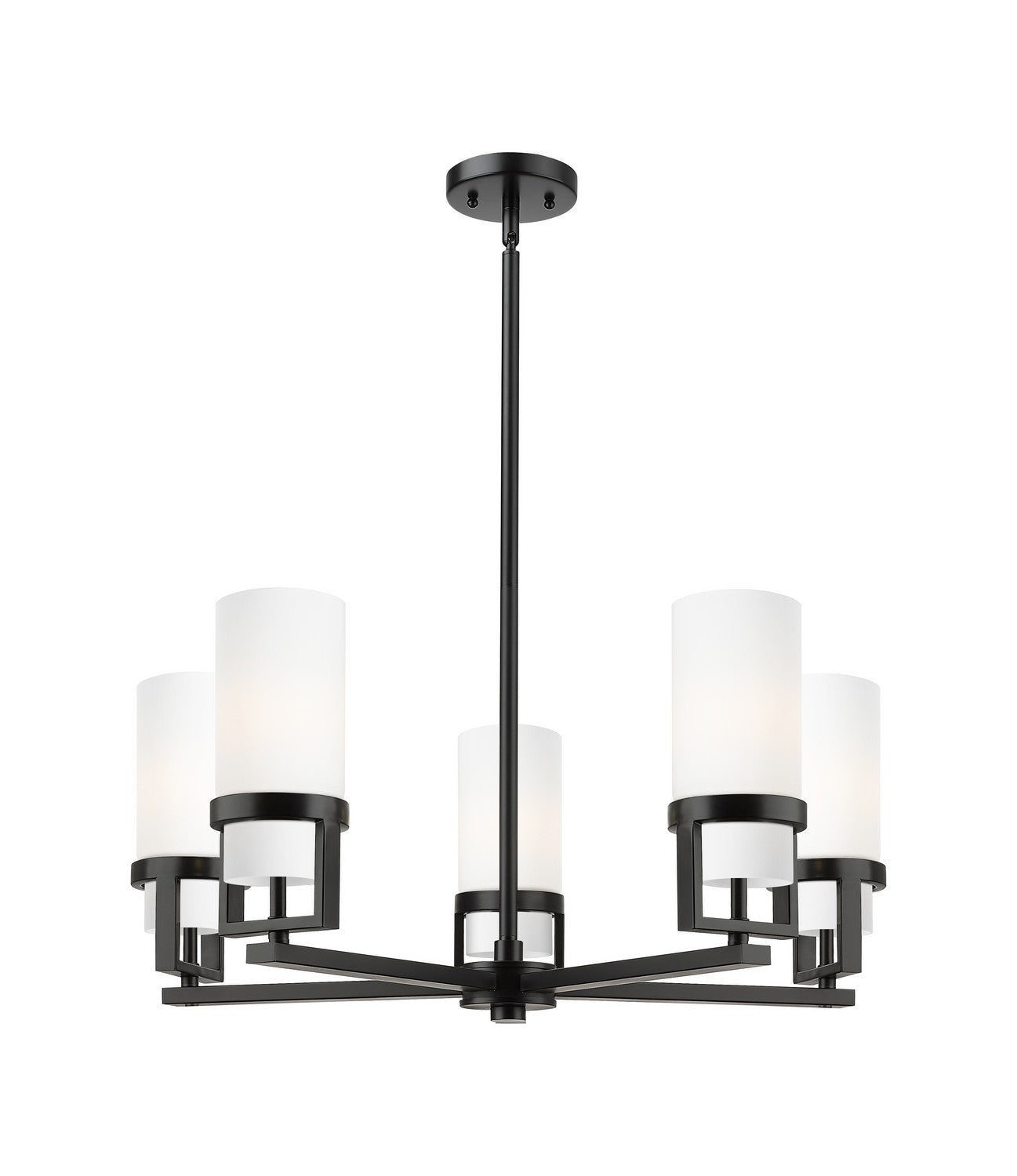 Innovations - 426-5CR-BK-G426-8WH - LED Chandelier - Downtown Urban - Matte Black