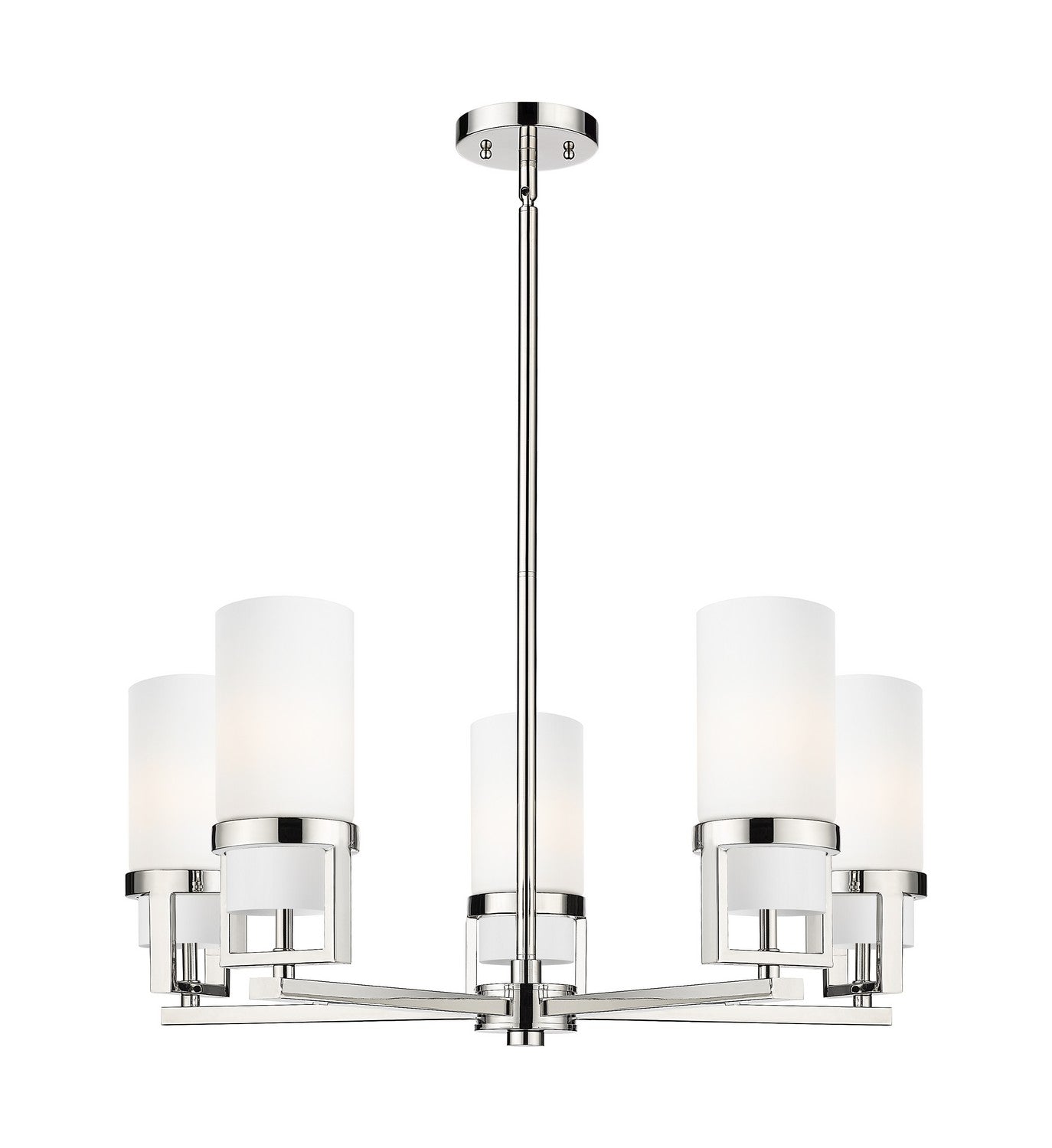 Innovations - 426-5CR-PN-G426-8WH - LED Chandelier - Downtown Urban - Polished Nickel