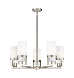 Innovations - 426-5CR-SN-G426-8WH - LED Chandelier - Downtown Urban - Satin Nickel