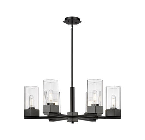 Innovations - 427-6CR-BK-G427-9CL - LED Chandelier - Downtown Urban - Matte Black