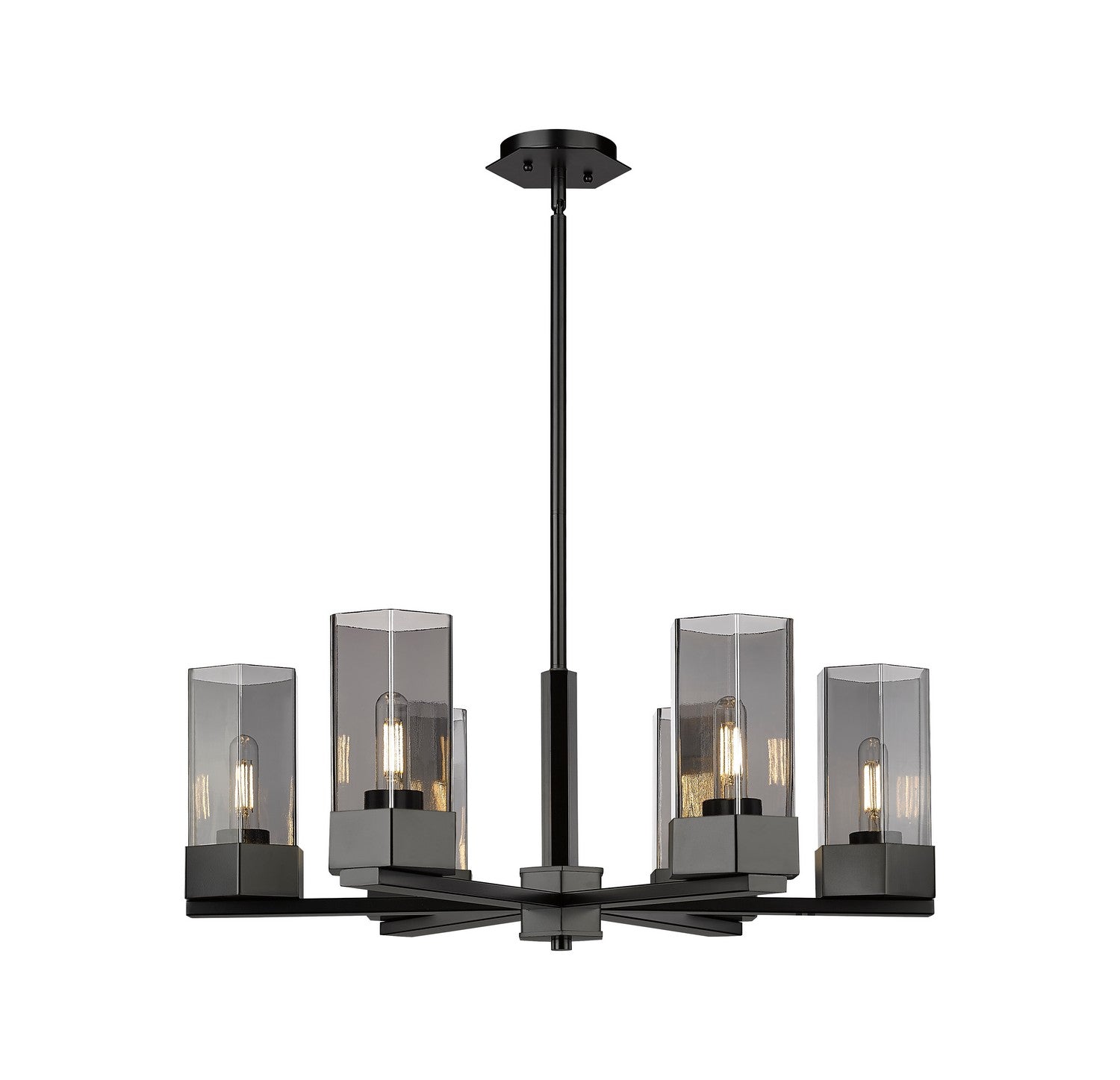 Innovations - 427-6CR-BK-G427-9SM - LED Chandelier - Downtown Urban - Matte Black