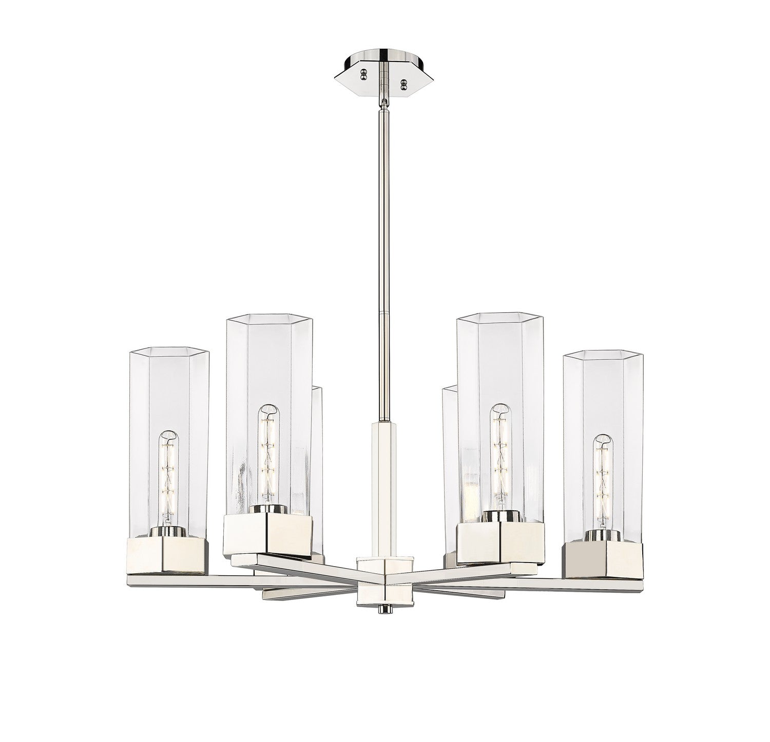 Innovations - 427-6CR-PN-G427-14CL - LED Chandelier - Downtown Urban - Polished Nickel