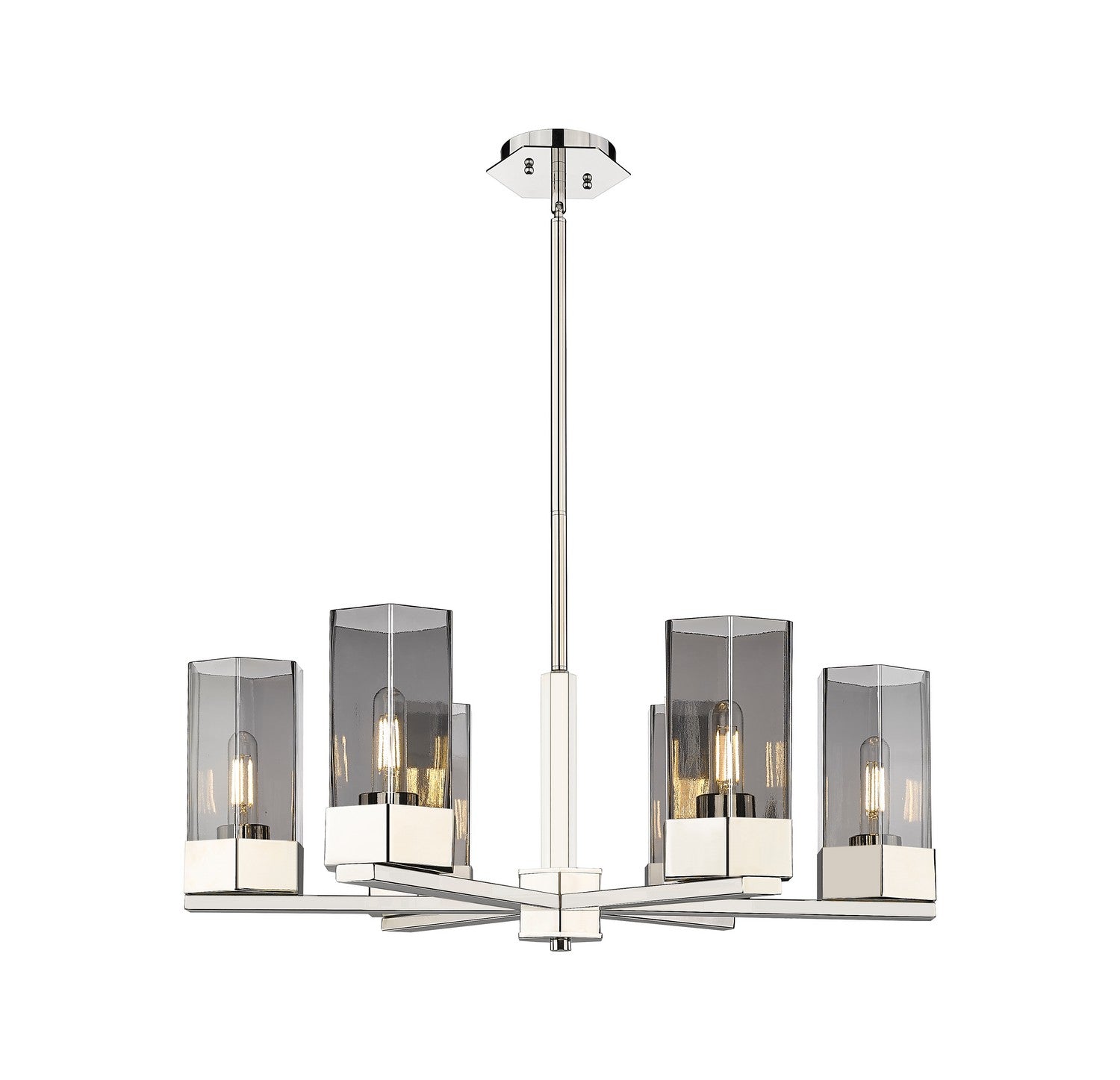 Innovations - 427-6CR-PN-G427-9SM - LED Chandelier - Downtown Urban - Polished Nickel