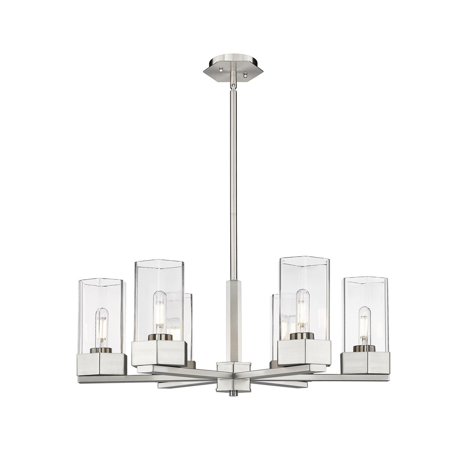 Innovations - 427-6CR-SN-G427-9CL - LED Chandelier - Downtown Urban - Satin Nickel