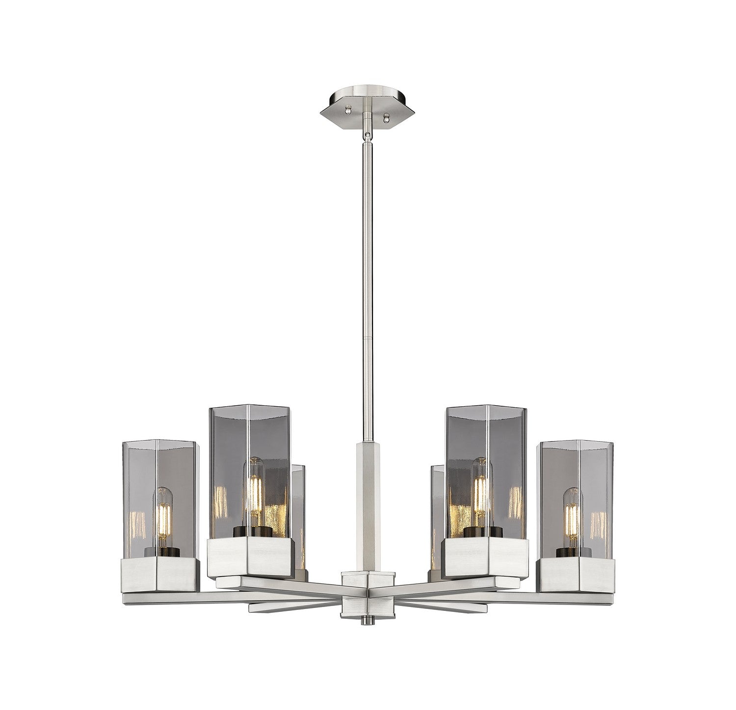 Innovations - 427-6CR-SN-G427-9SM - LED Chandelier - Downtown Urban - Satin Nickel