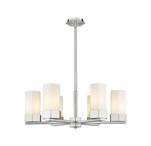 Innovations - 427-6CR-SN-G427-9WH - LED Chandelier - Downtown Urban - Satin Nickel