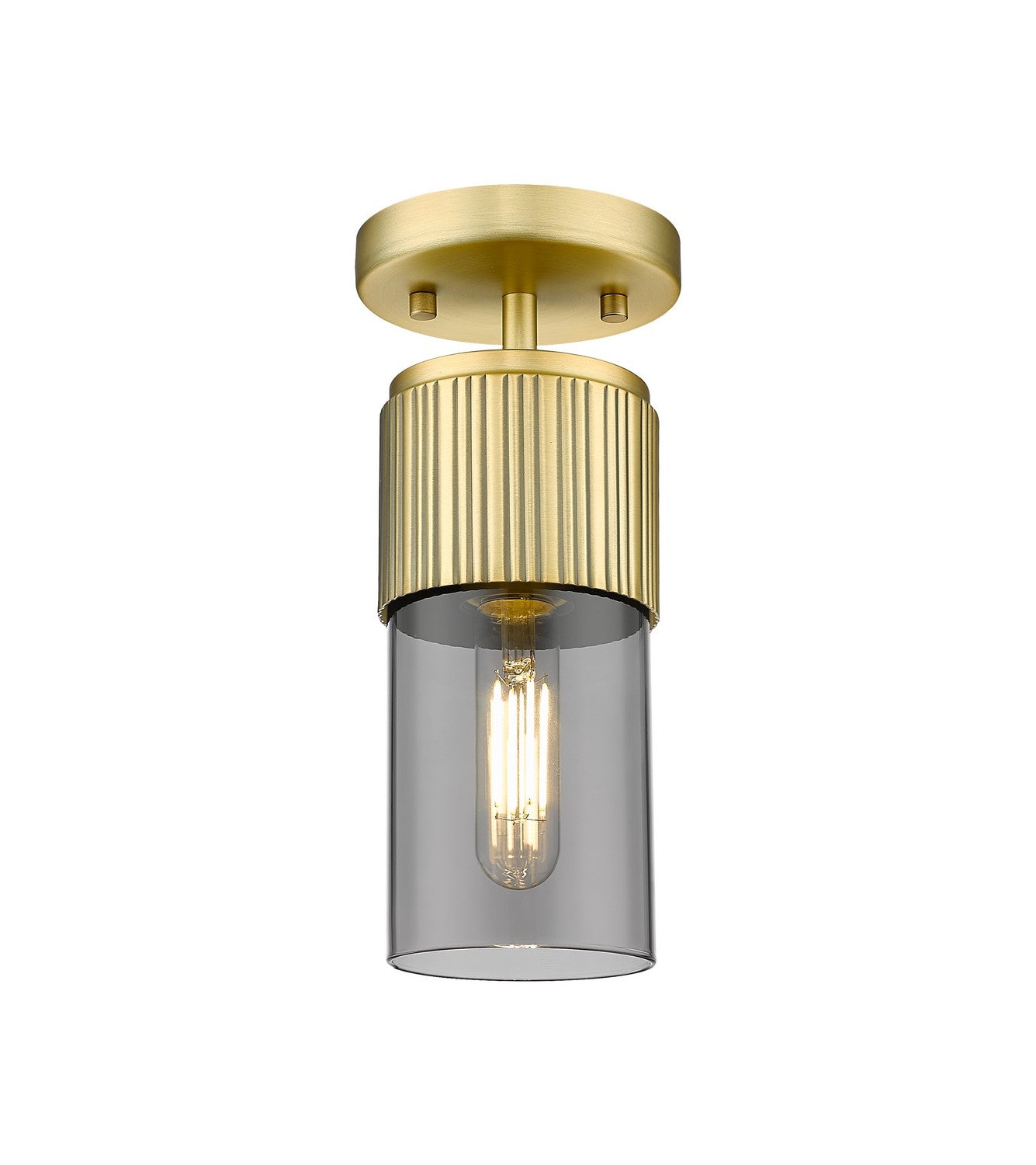 Innovations - 428-1F-BB-G428-7SM - LED Flush Mount - Downtown Urban - Brushed Brass