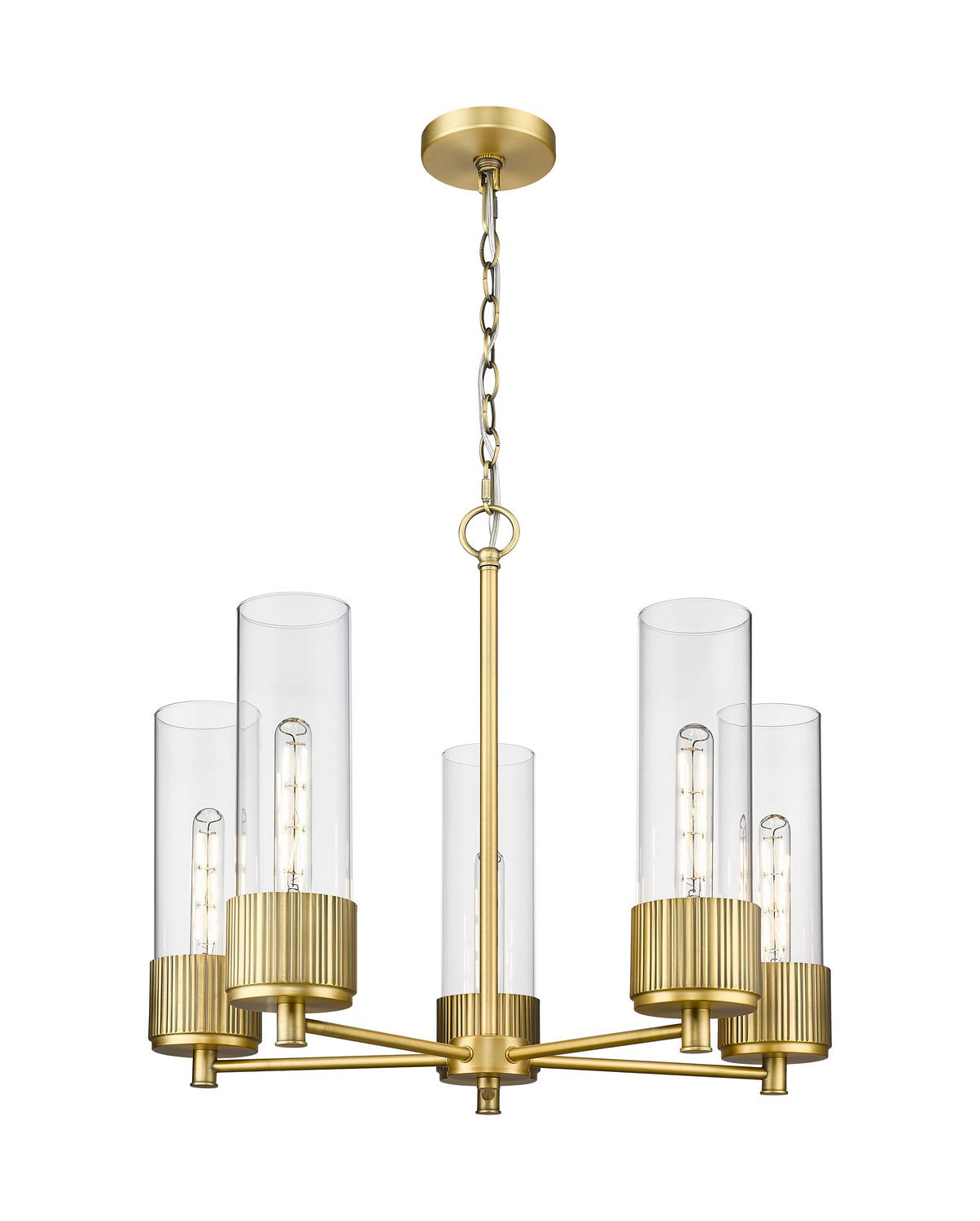 Innovations - 428-5CR-BB-G428-12CL - LED Chandelier - Downtown Urban - Brushed Brass