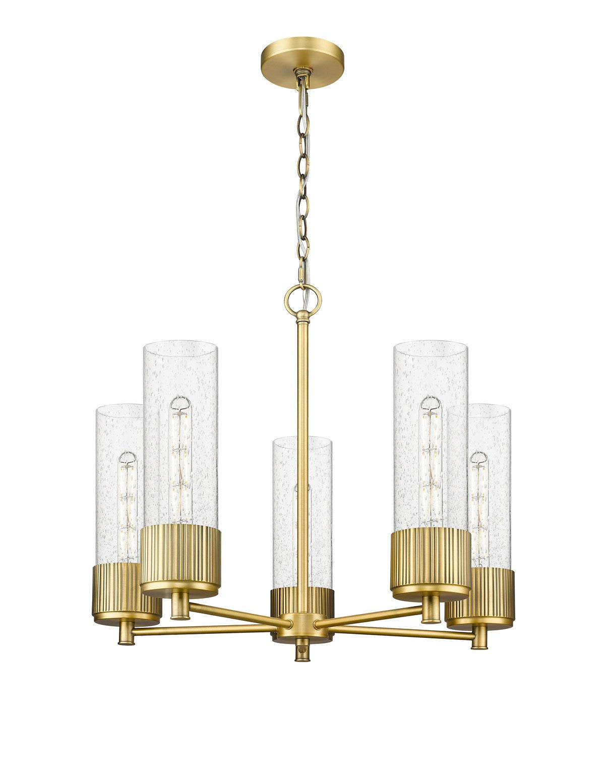 Innovations - 428-5CR-BB-G428-12SDY - LED Chandelier - Downtown Urban - Brushed Brass