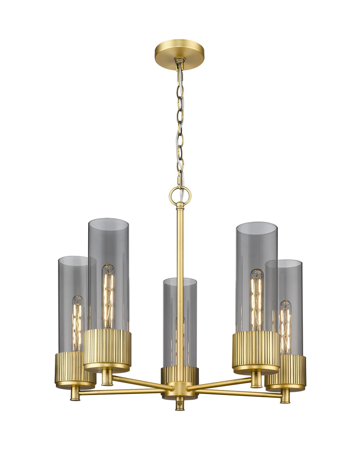 Innovations - 428-5CR-BB-G428-12SM - LED Chandelier - Downtown Urban - Brushed Brass