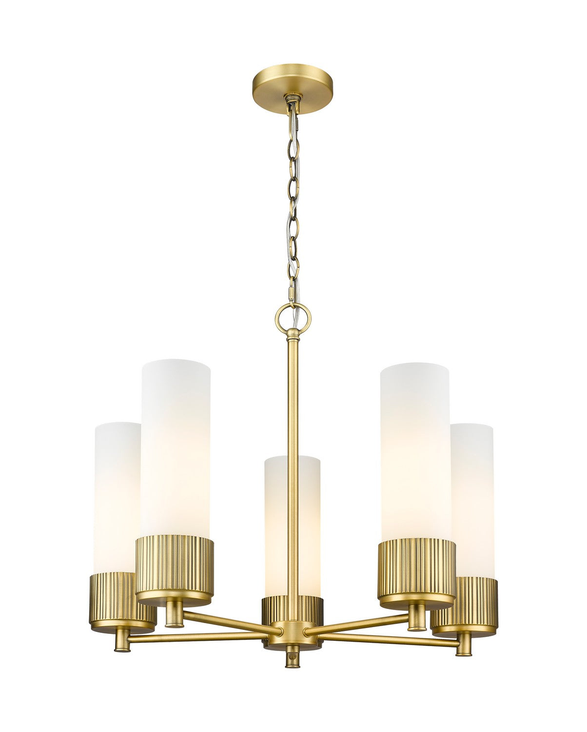 Innovations - 428-5CR-BB-G428-12WH - LED Chandelier - Downtown Urban - Brushed Brass