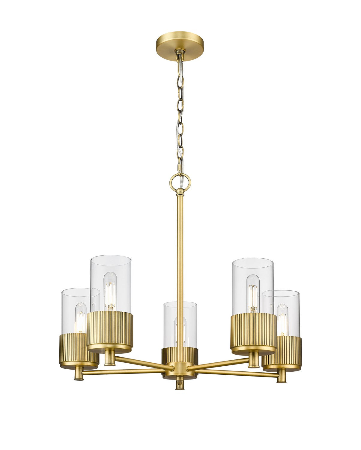 Innovations - 428-5CR-BB-G428-7CL - LED Chandelier - Downtown Urban - Brushed Brass