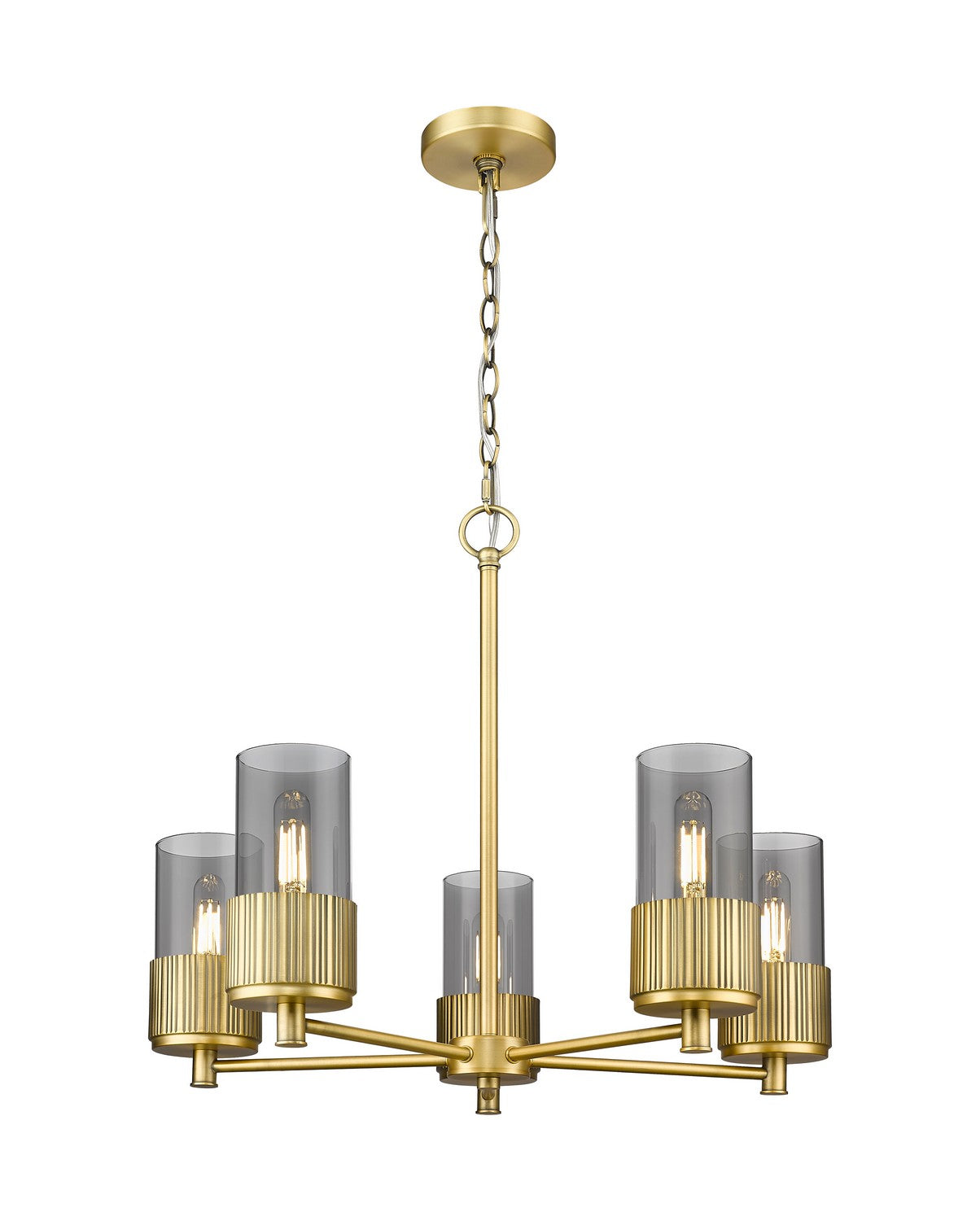 Innovations - 428-5CR-BB-G428-7SM - LED Chandelier - Downtown Urban - Brushed Brass