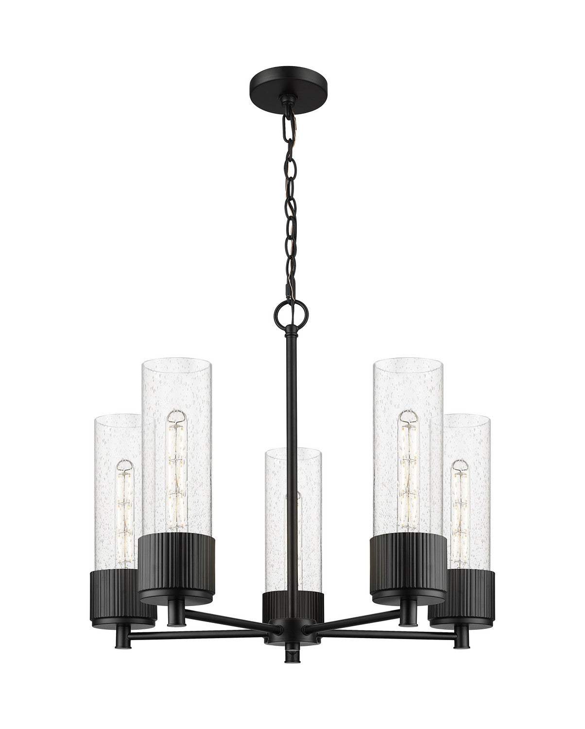 Innovations - 428-5CR-BK-G428-12SDY - LED Chandelier - Downtown Urban - Matte Black