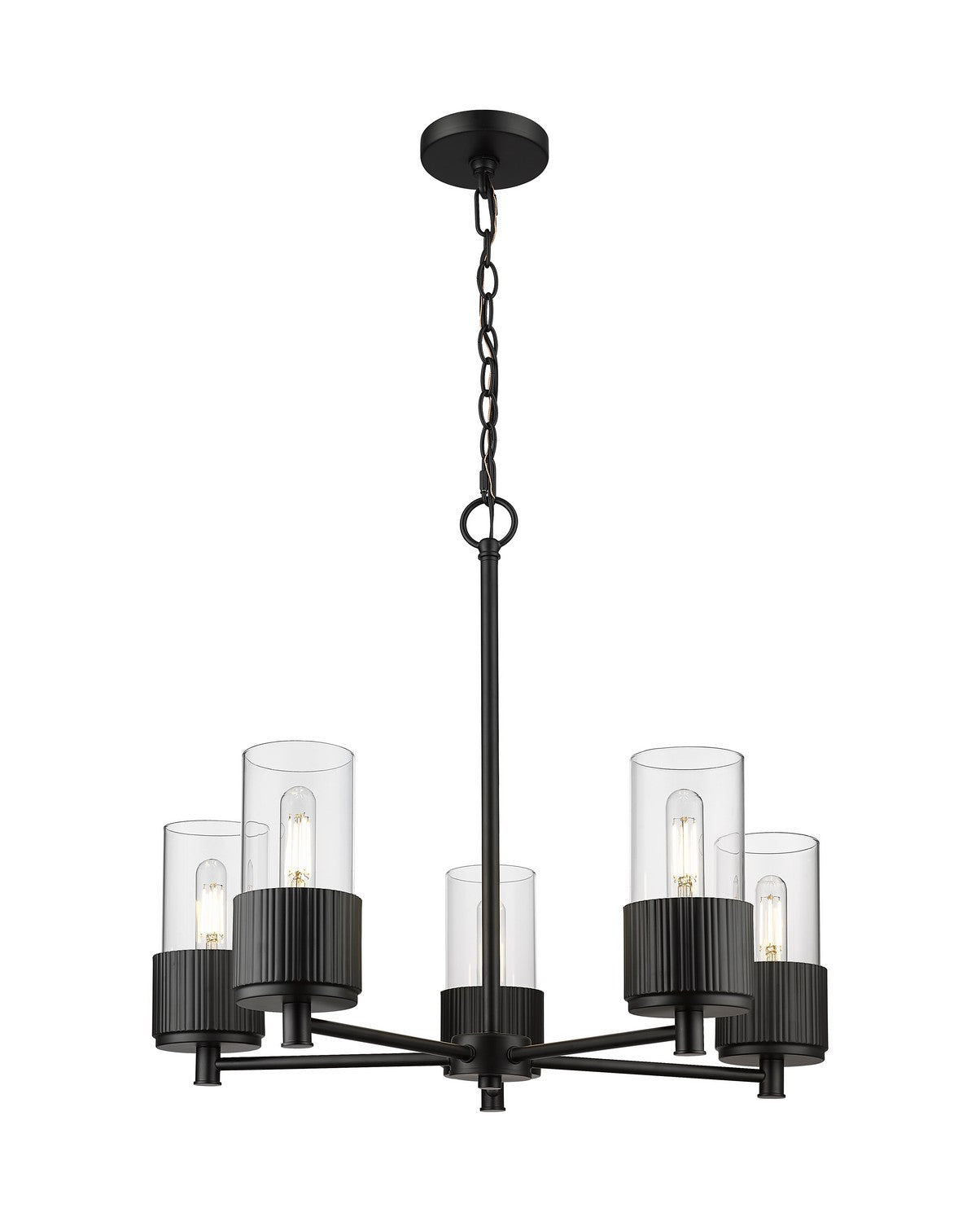 Innovations - 428-5CR-BK-G428-7CL - LED Chandelier - Downtown Urban - Matte Black