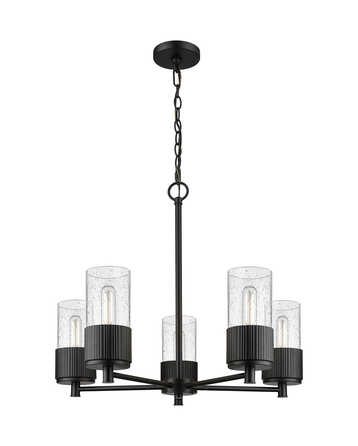 Innovations - 428-5CR-BK-G428-7SDY - LED Chandelier - Downtown Urban - Matte Black