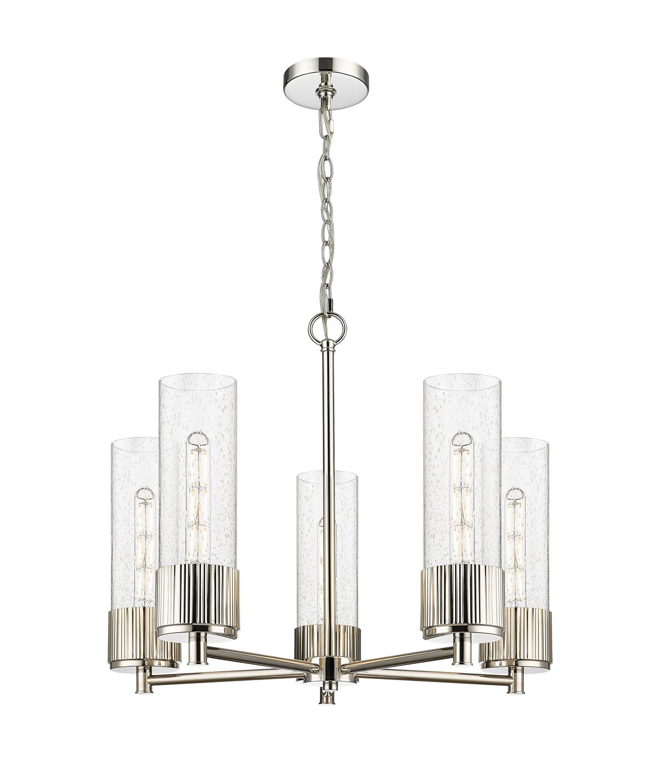 Innovations - 428-5CR-PN-G428-12SDY - LED Chandelier - Downtown Urban - Polished Nickel