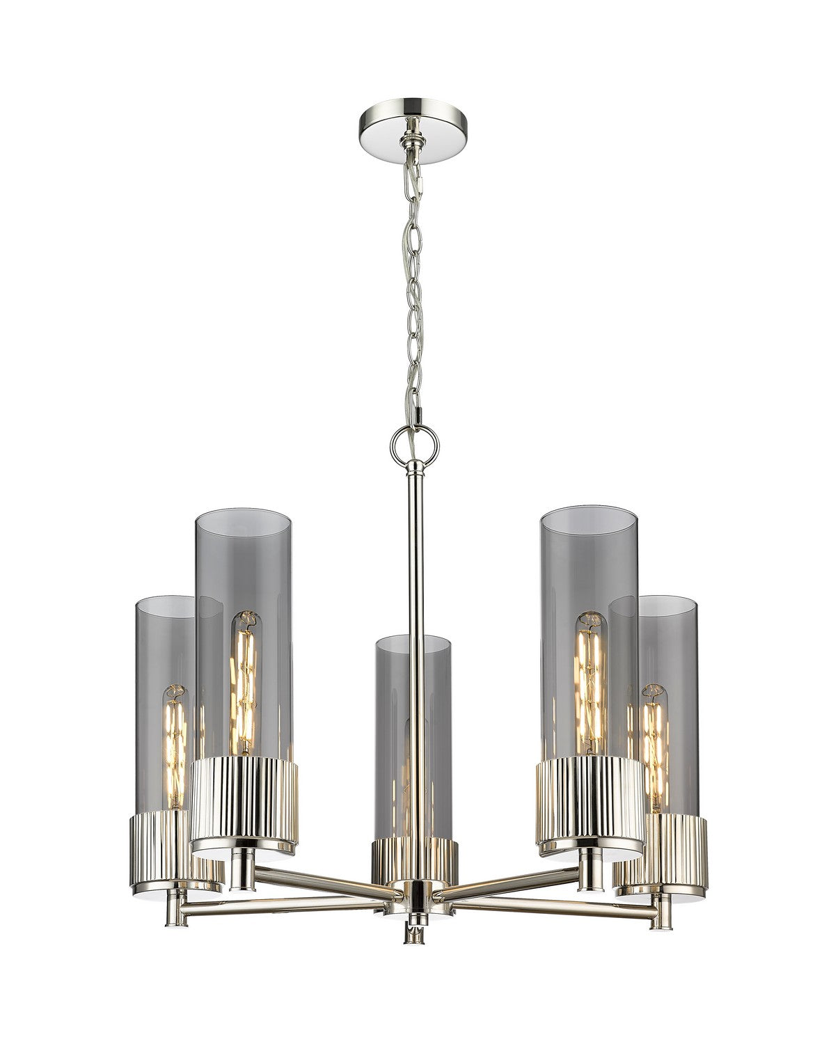 Innovations - 428-5CR-PN-G428-12SM - LED Chandelier - Downtown Urban - Polished Nickel